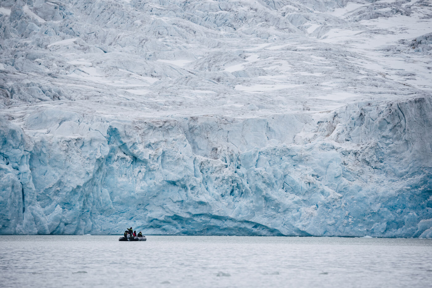 Glacier face with seracs and fractures