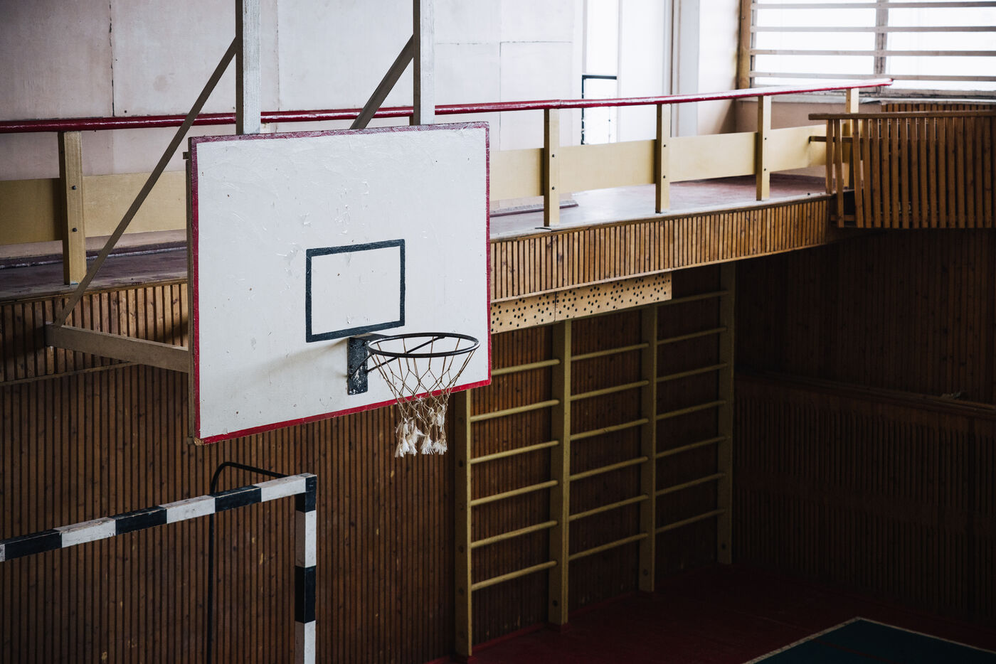 Empty sports court or gymnasium floor