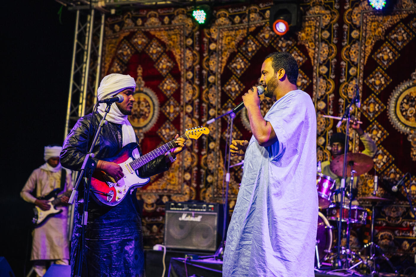 Musicians on stage performing