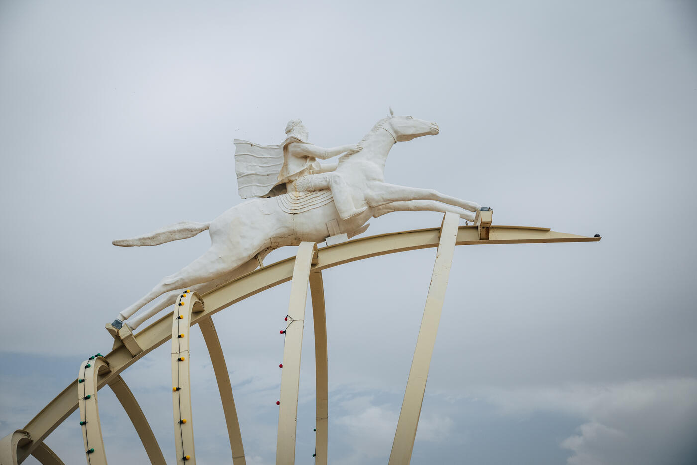 Horse rider statue detail