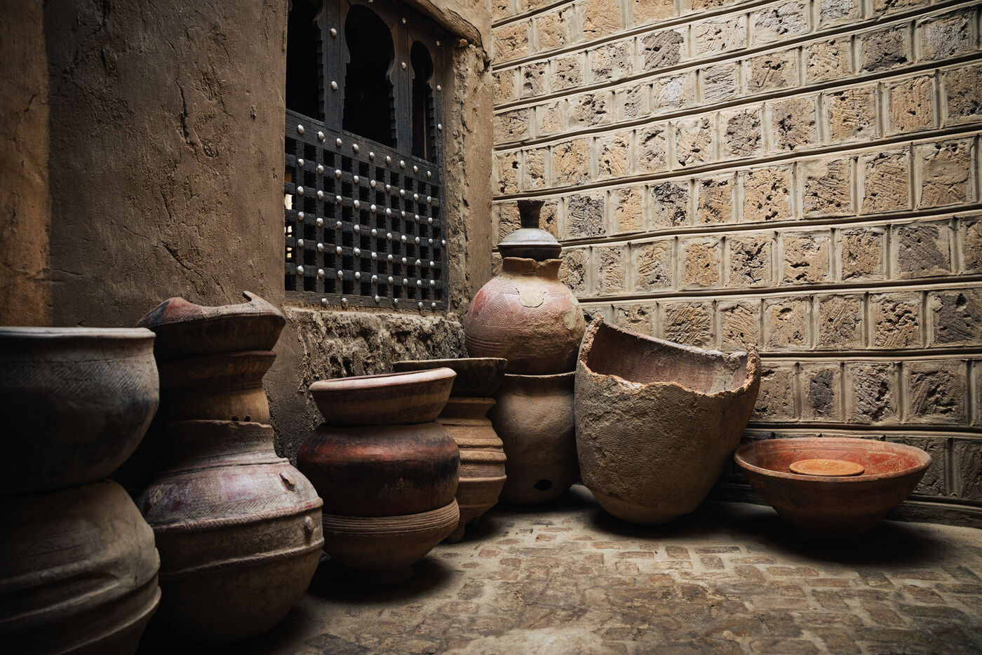 Clay pottery and vessels collection