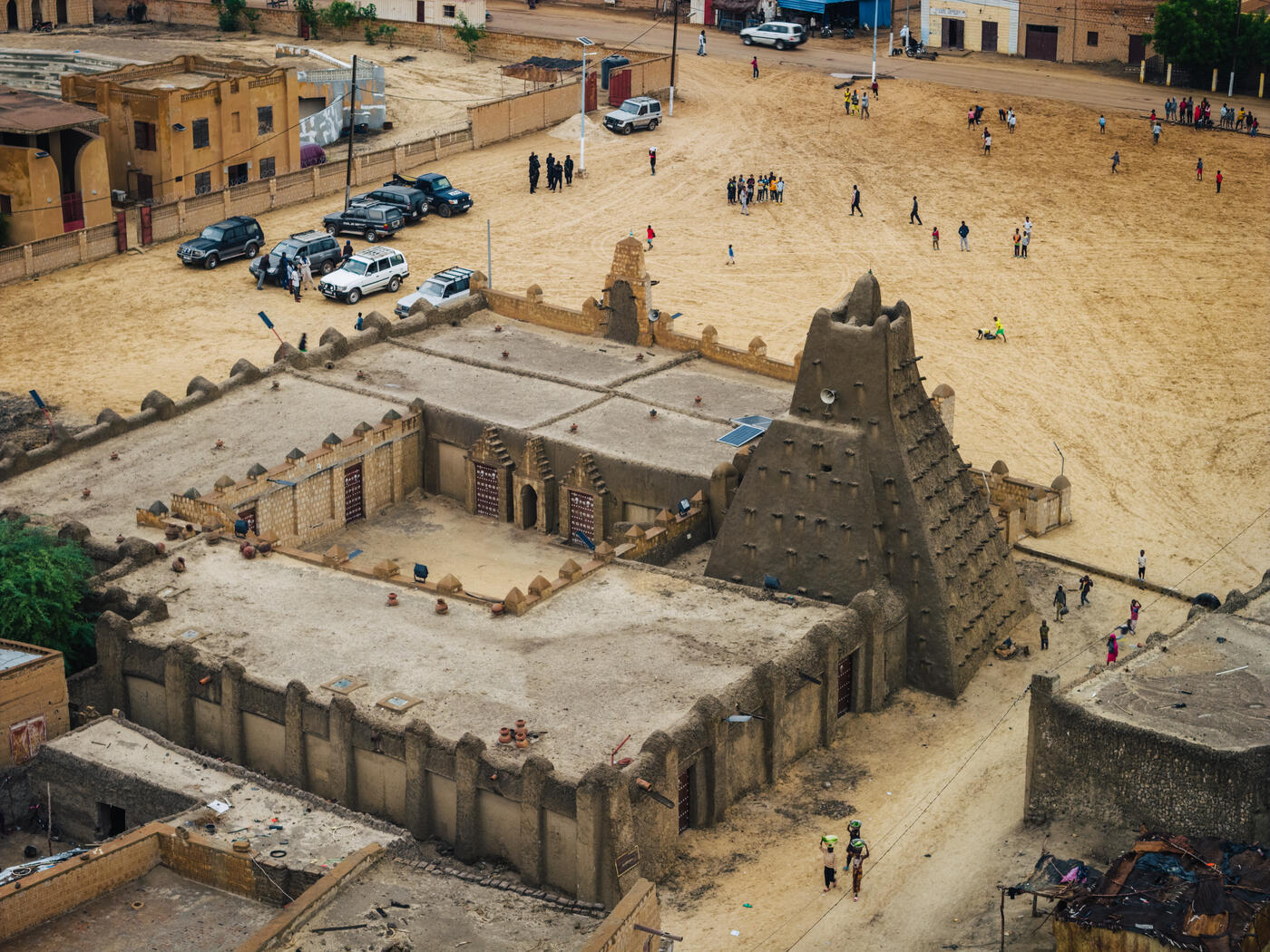Aerial of Sankore Mosque from above