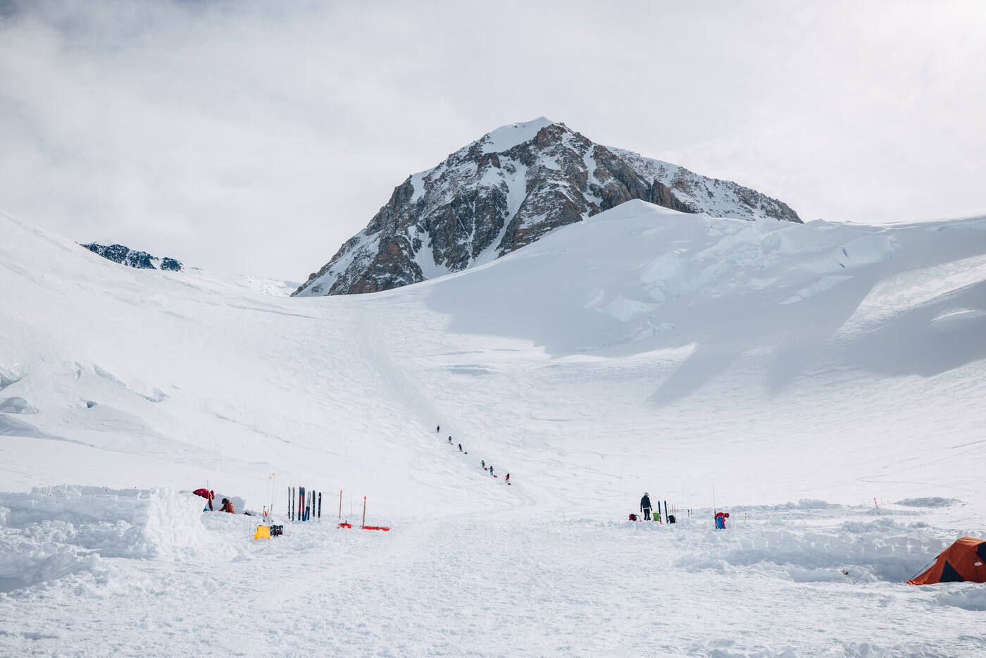 Climbers approaching 11,200 ft camp