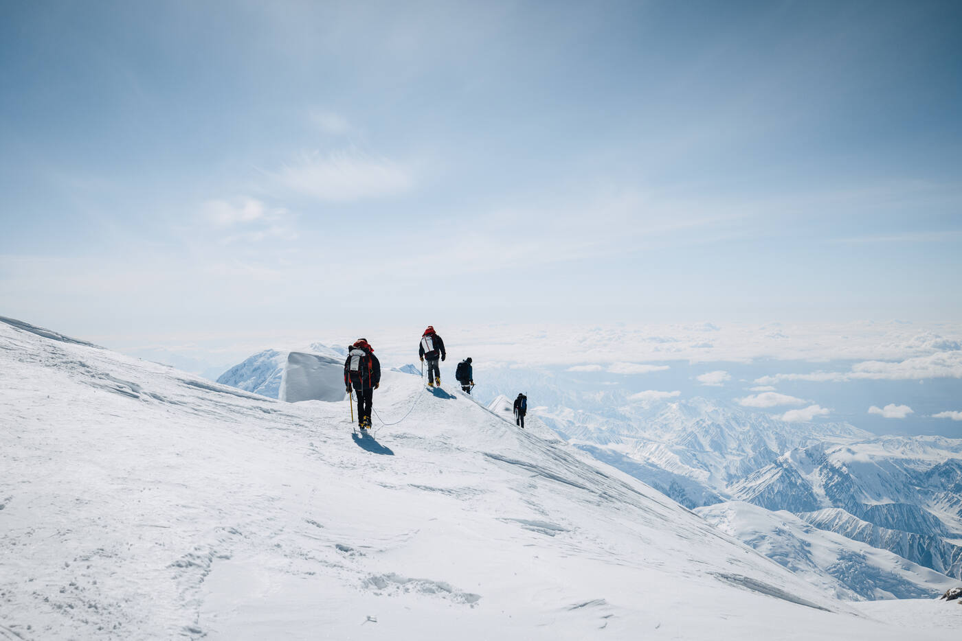 The team on the final stretch to the summit