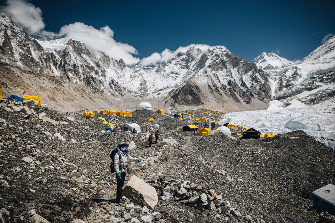 Base Camp tent city on the glacier