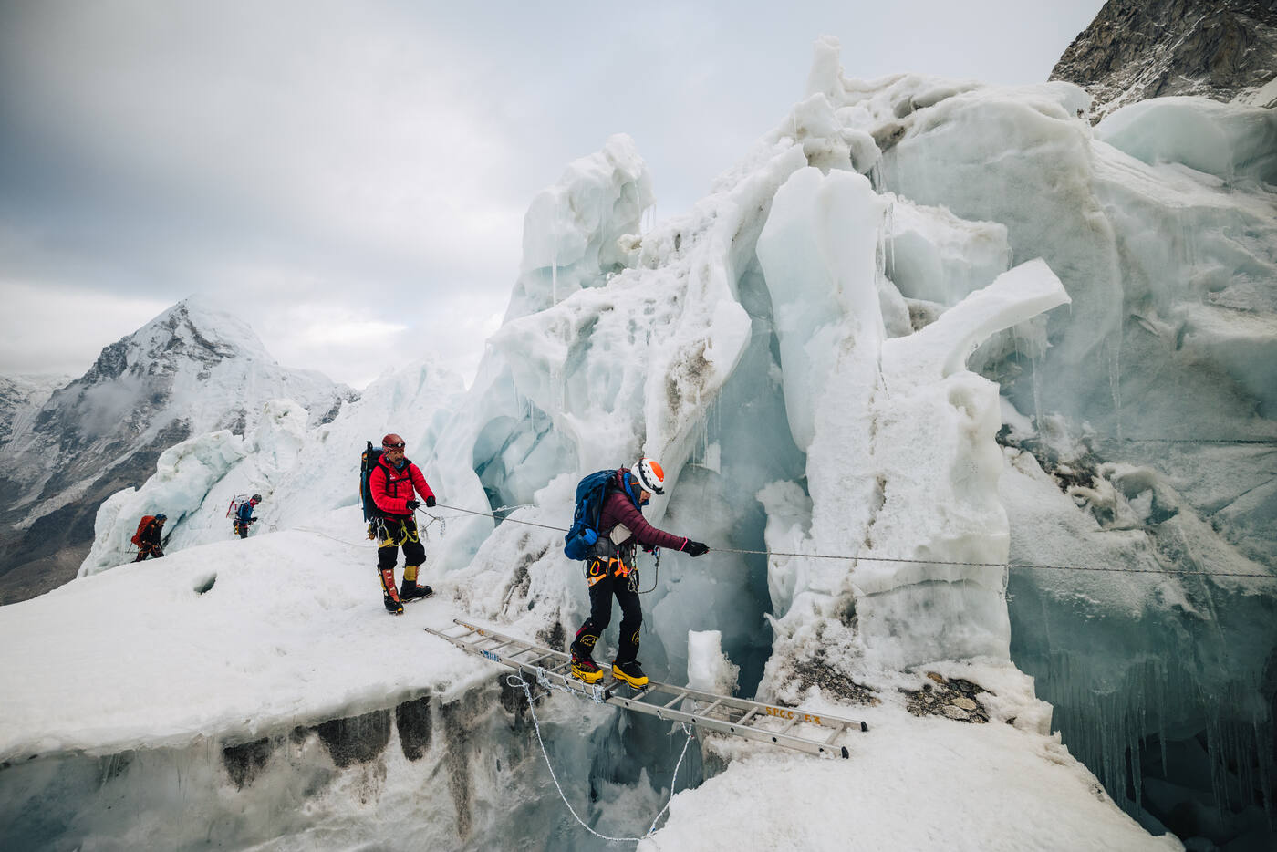 Icefall seracs in morning light