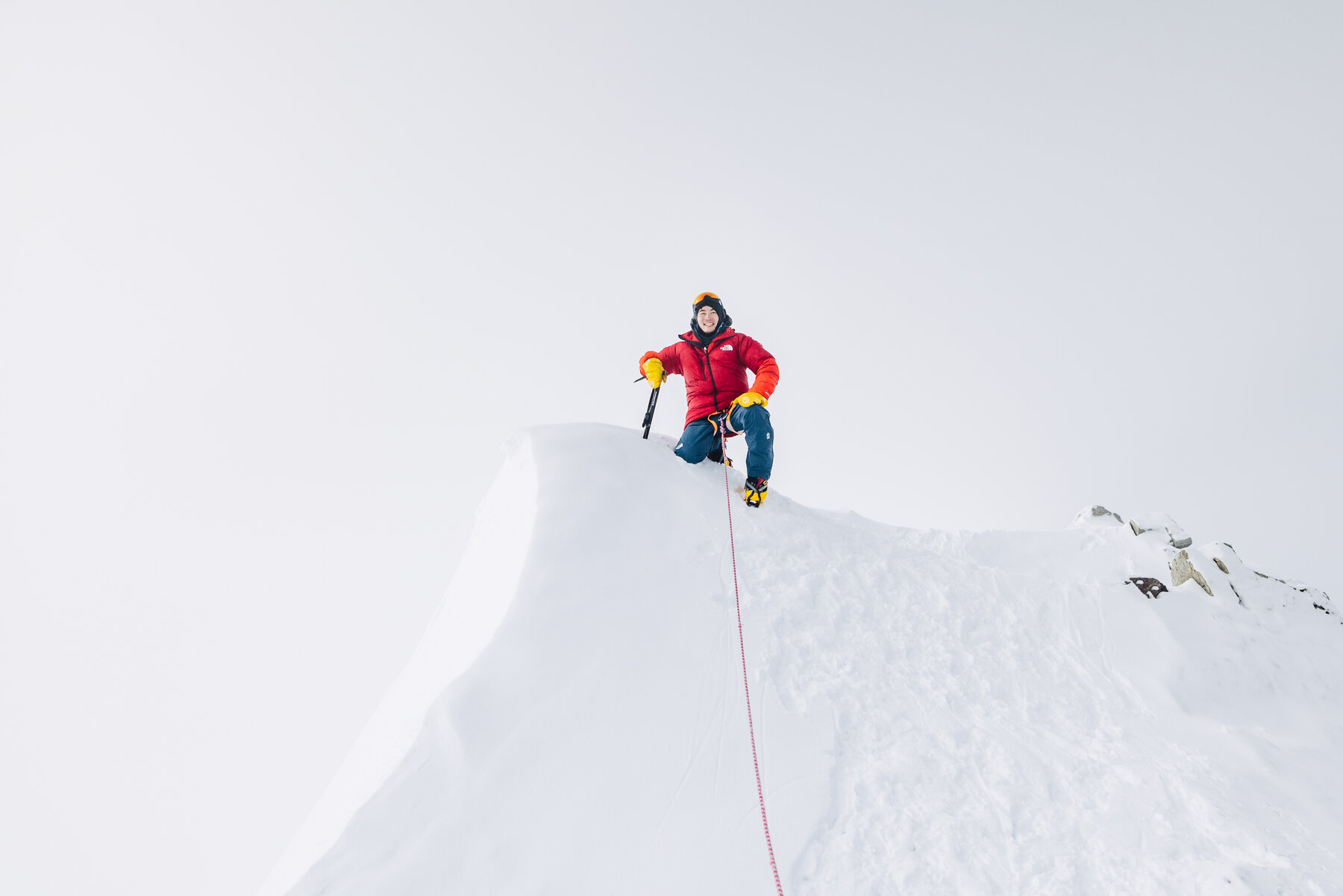 Climbers celebrating during the descent from Vinson summit